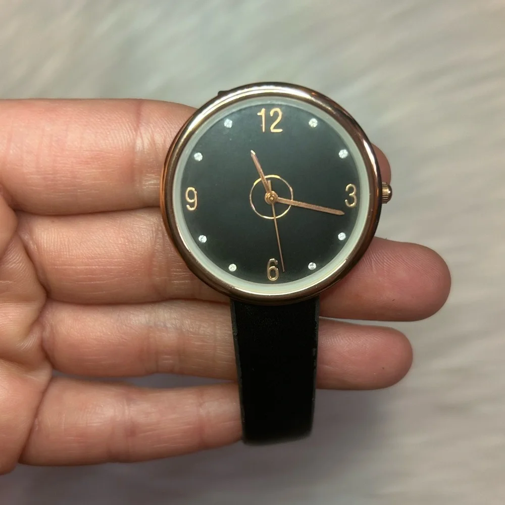 Black and Gold Wearable Watch